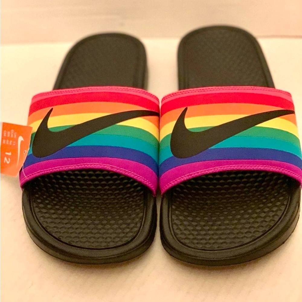 Nike Benassi JDI BETRUE  Rainbow Slides Sz 12
CD2717 001 NWT